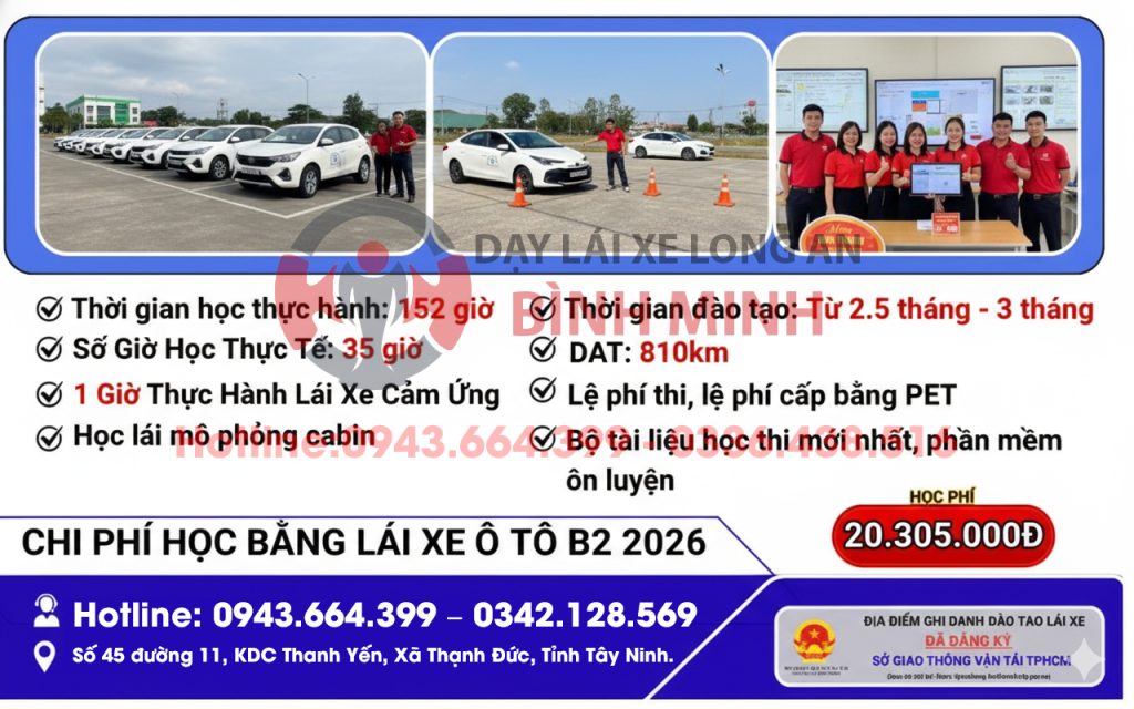 tổng chi phí học lái xe ô tô