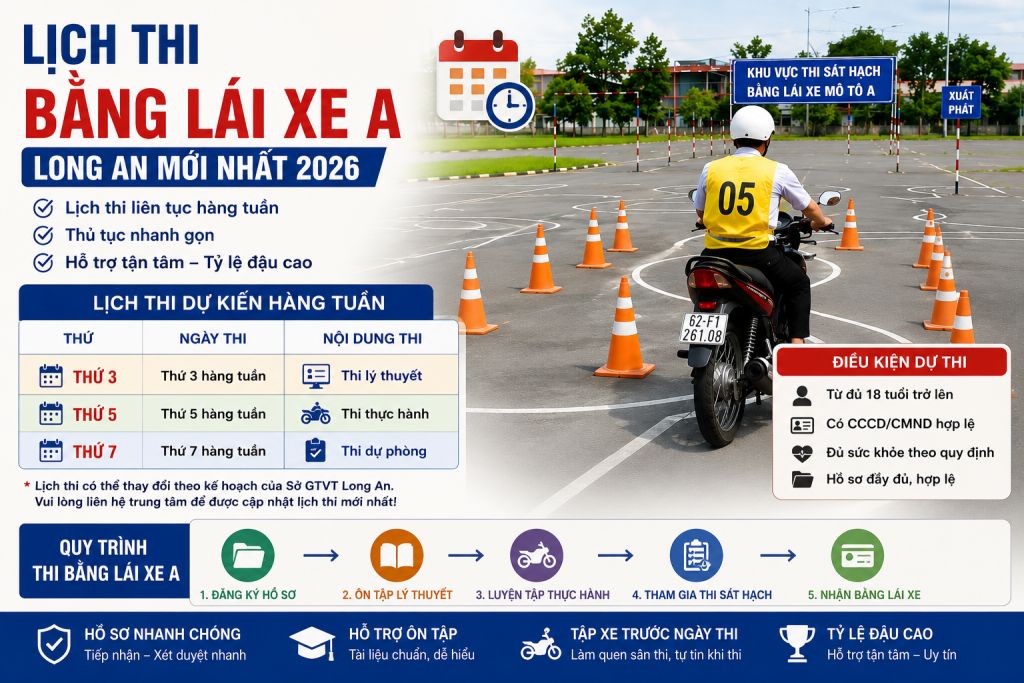 Lịch Thi Bằng Lái Xe A Long An