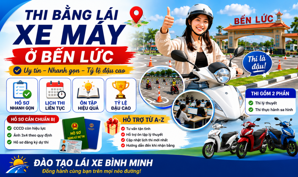 Thi bằng lái xe máy ở Bến Lức