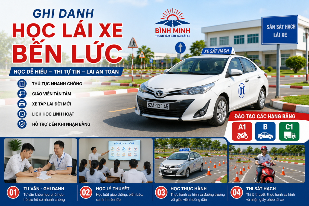 ghi danh học lái xe Bến Lức