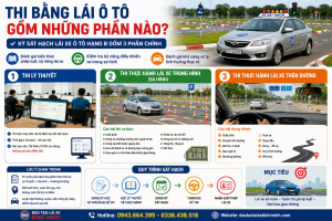 thi bằng lái ô tô bao gồm những phần nào